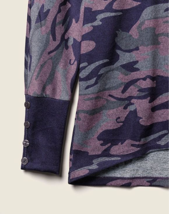 Dolman Button Sleeve Top - button cuff detail close-up