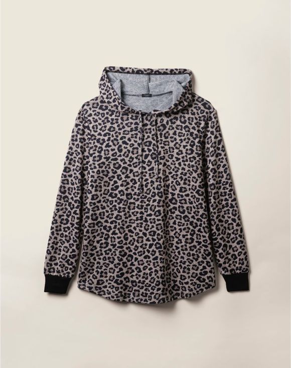 Animal Print Jogger Set - hoodie