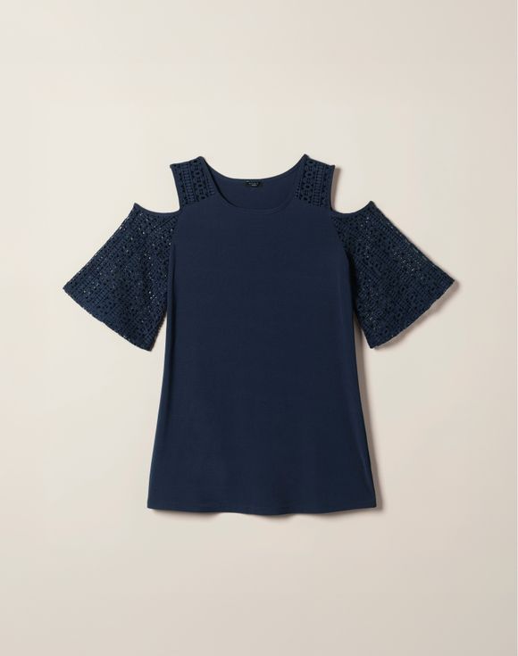 Crochet Trim Cutout Top