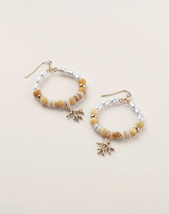 By the Shore Coral Charm Hoop Earrings
