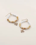By the Shore Coral Charm Hoop Earrings