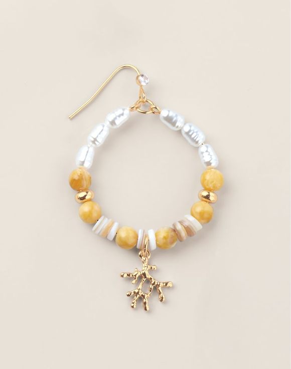 By the Shore Coral Charm Hoop Earrings