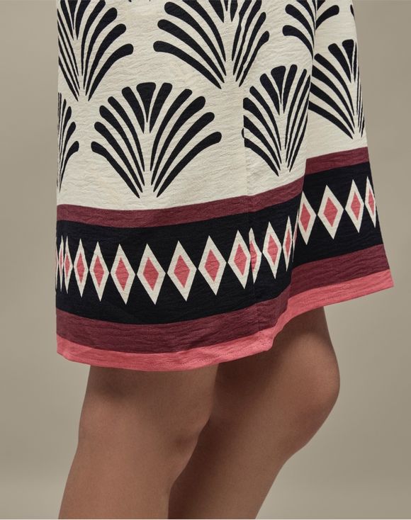 Sosa Dress geometric border hem detail