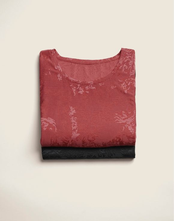 Two-Pack Textured Tops black top flat lay
