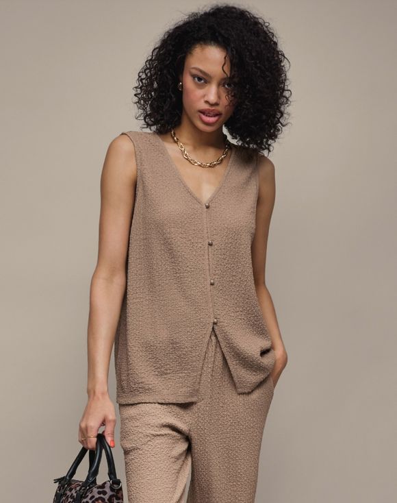 Two-Piece Sleeveless Set - model full-length front view showing complete set