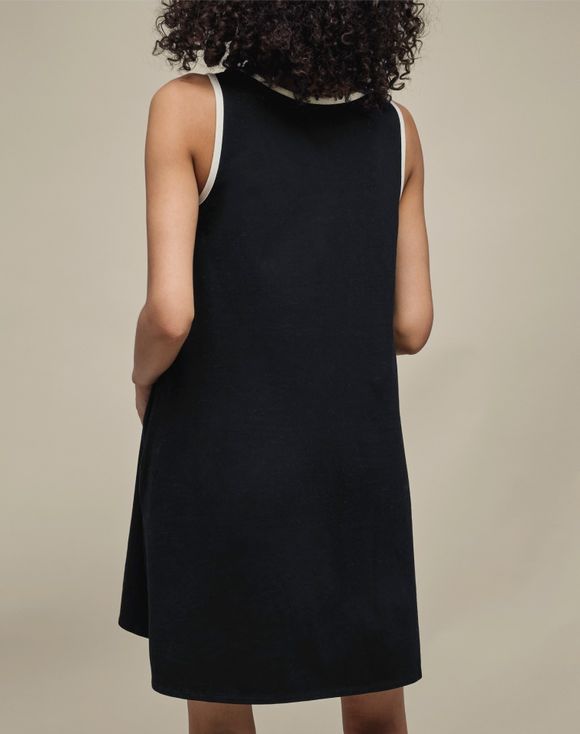 Tank Dress – model wearing black tank dress, back view
