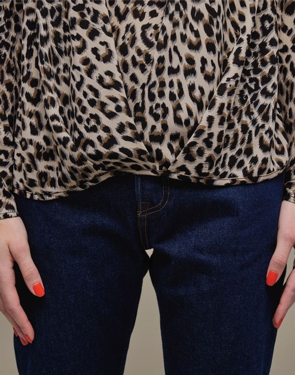 Animal Print Blouse - flat lay product shot