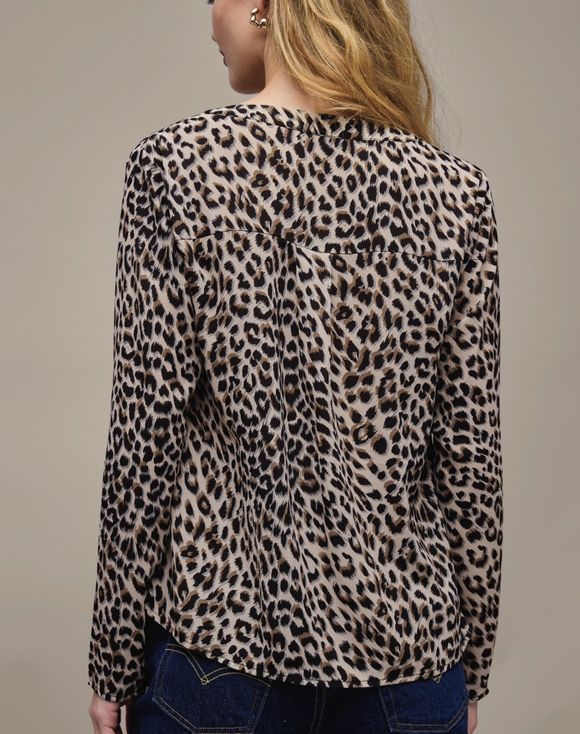 Animal Print Blouse - back model shot showing leopard print