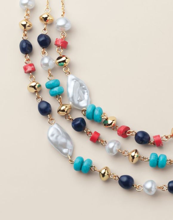Sunset Sail Layered Bead Necklace