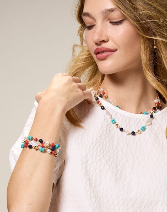 Sunset Sail Layered Bead Bracelet