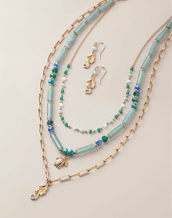 Lagoon Mist Necklace and Earring Set