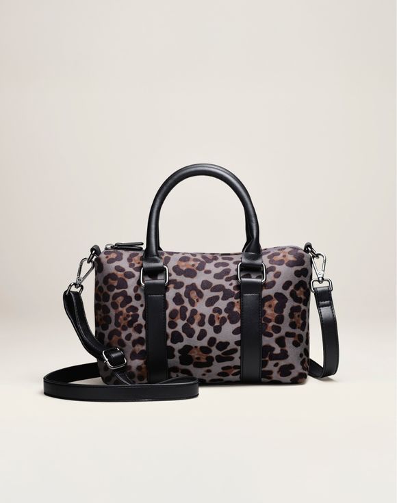 Animal Print Bag - three-quarter product shot showing structure and trim