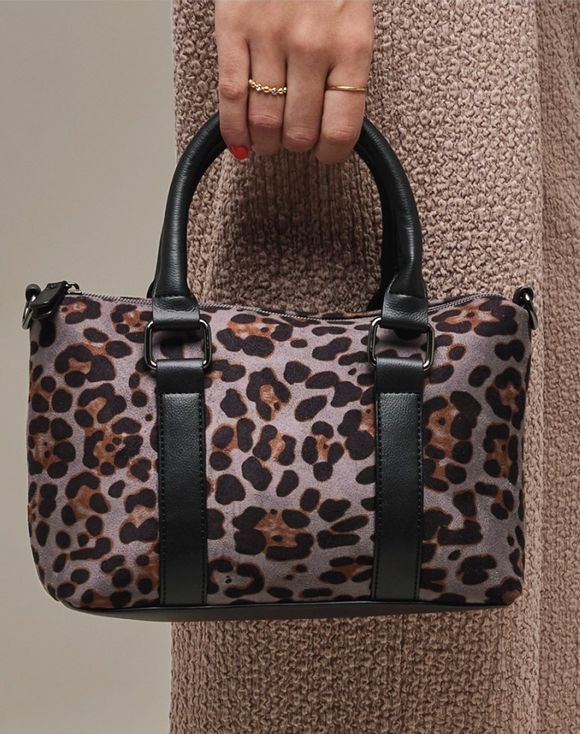 Animal Print Bag - model wearing bag crossbody style