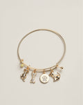 Cat charm bangle bracelet - front view