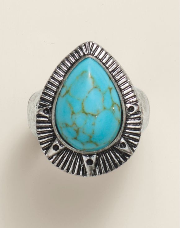 Turquoise Desert Stretch Ring - angled view