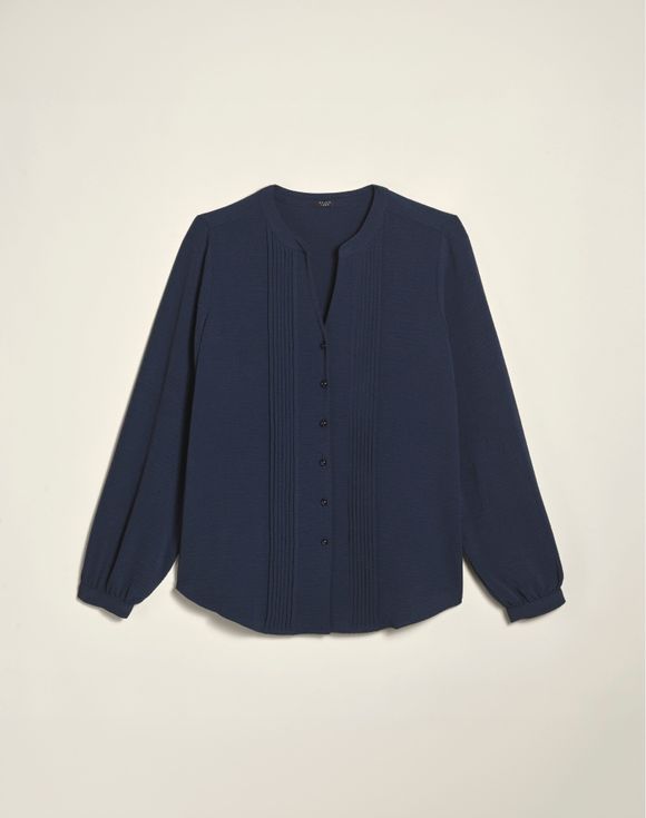Relaxed Two-Piece Set - navy wide-leg drawstring pants flat lay