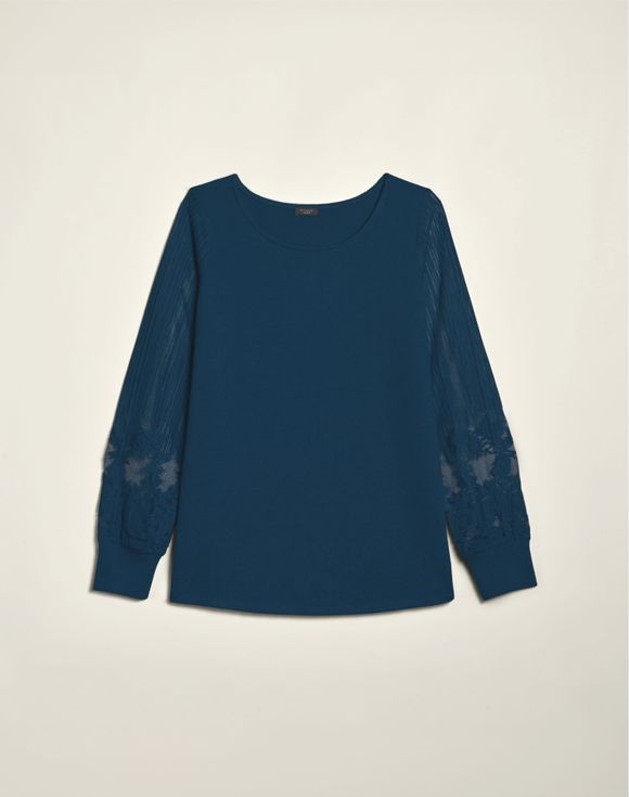 Lace-Sleeve Top front view