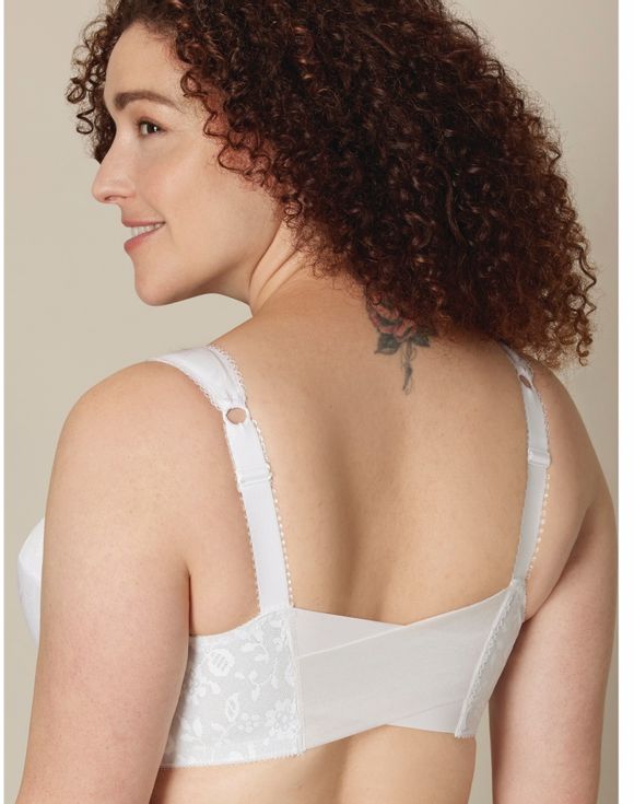 Playtex 18 Hour Front-Closure Flex Back Wireless Bra - white back view