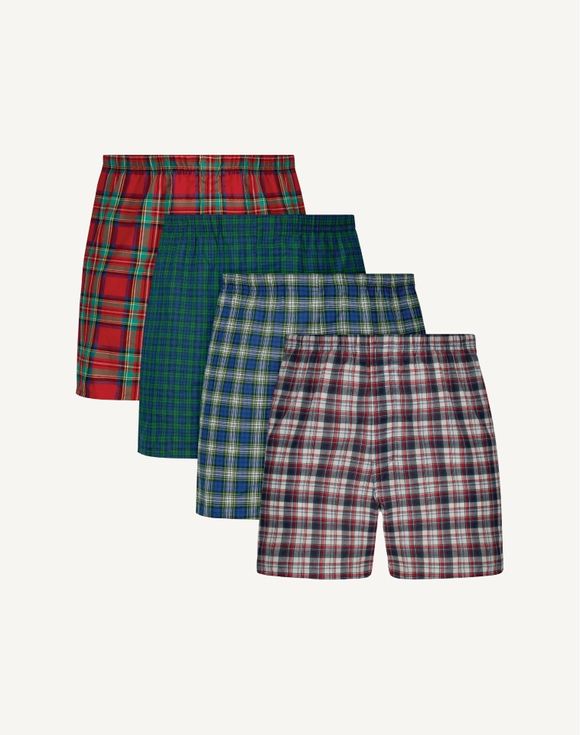 Men's Hanes Ultimate Tartan Boxers - back flat view
