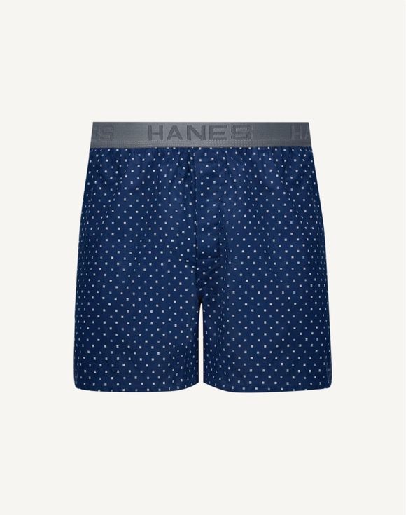Men's Hanes Ultimate Cotton Woven Boxers - 4-pack flat lay