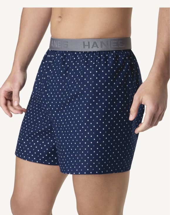 Men's Hanes Ultimate Cotton Woven Boxers - side on model