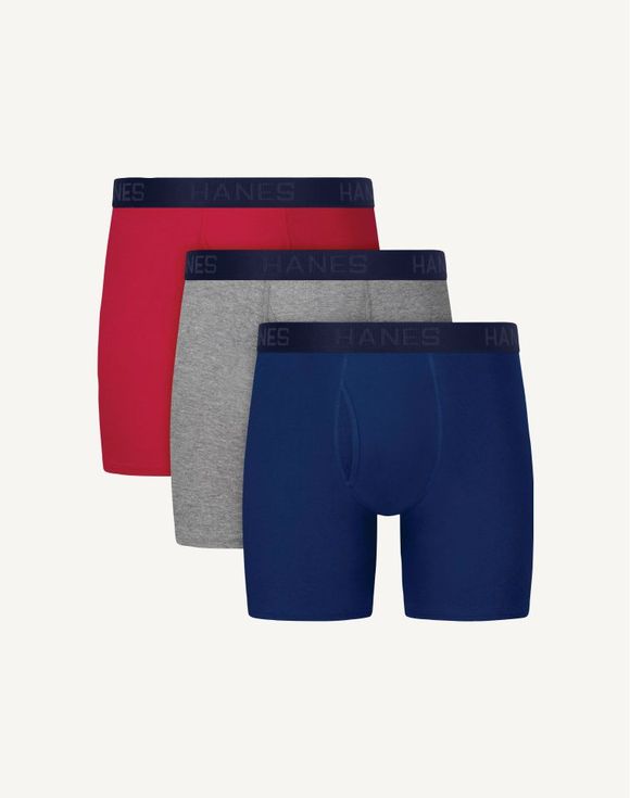 Men's Hanes® Ultimate 3-Pack ComfortBlend® Boxer Briefs Underwear, Moisture-Wicking (UBBBC3)