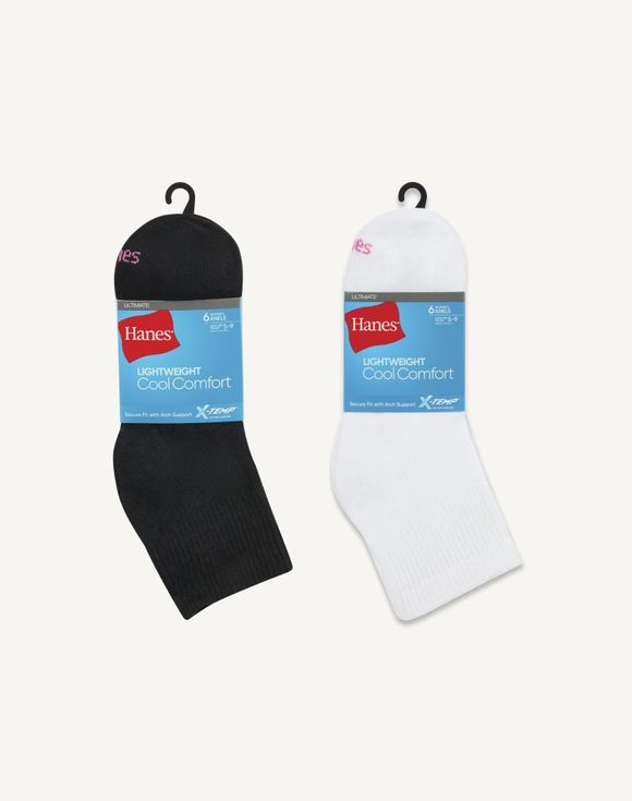 Women's Hanes® 6-Pairs Ankle Socks, Ultimate Cool Comfort Lightweight