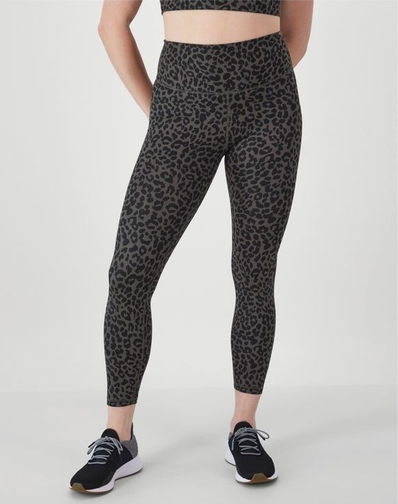 Hanes Moves 7/8 Leggings black front view model with sports bra