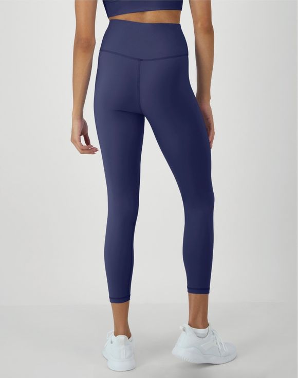 Hanes Moves 7/8 Leggings royal blue hidden waistband pocket detail with AirPods