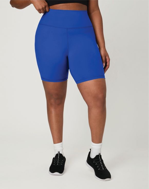Hanes Moves 7 inch Bike Shorts royal blue plus size front view