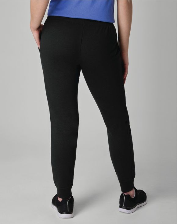 Hanes EcoSmart Fleece Joggers black back view plus size model