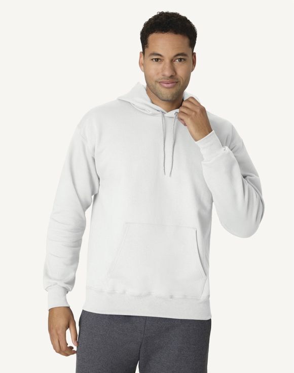 Hanes Ultimate Men's Heavyweight Fleece Hoodie OF170 - White front view