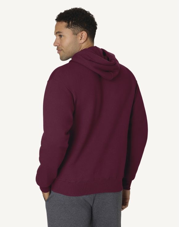 Hanes Ultimate Men's Heavyweight Fleece Hoodie OF170 - Maroon back view