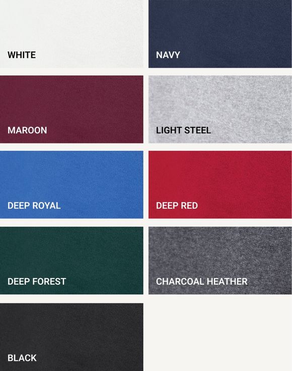 Hanes Ultimate Men's Heavyweight Fleece Hoodie OF170 - Color swatches