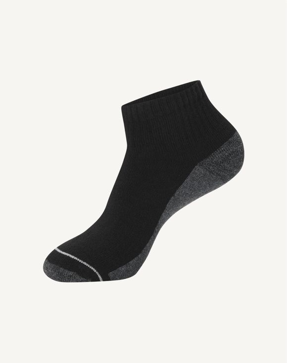 Hanes Ultimate Men's 6-Pack Ultra Cushion Ankle Socks ULC166 - Black 6-pack flat lay