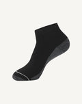 Hanes Ultimate Men's 6-Pack Ultra Cushion Ankle Socks ULC166 - Black 6-pack flat lay