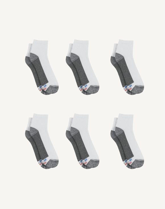 Hanes Ultimate Men's 6-Pack Ultra Cushion Ankle Socks ULC166 - Black single sock side view