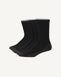 Hanes Ultimate Men's 6-Pack Ultra Cushion Crew Socks ULC186 - Black 6-pack side fan view