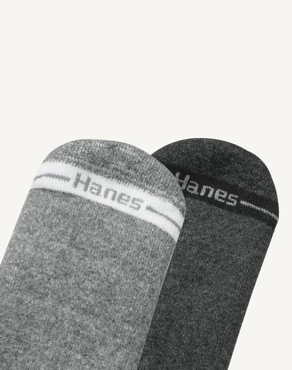 Hanes Ultimate Men's 6-Pack Ultra Cushion Crew Socks ULC186 - White 6-pack flat lay top view