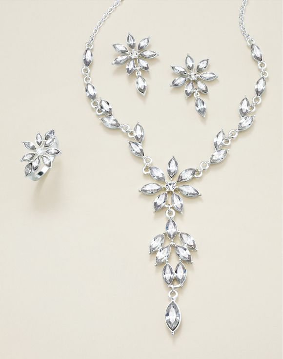 Forever in Bloom Crystal 3-Piece Set - necklace, earrings and ring